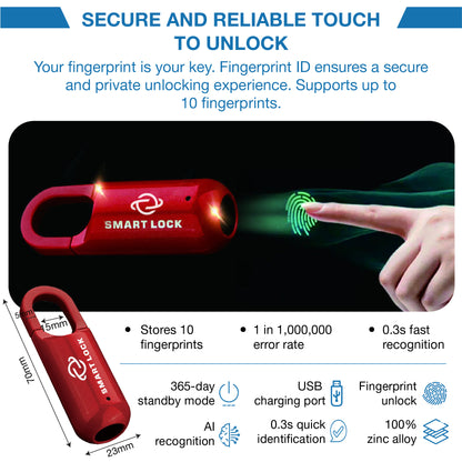 OCT® SECURELOCK 360 MINI SMART BIOMETRIC PADLOCK